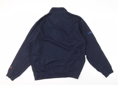 Mens UK Size L Glenmuir Blue 1/4 Zip Sweatshirt