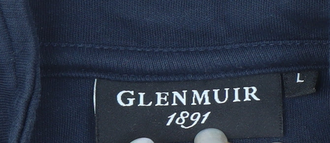 Mens UK Size L Glenmuir Blue 1/4 Zip Sweatshirt