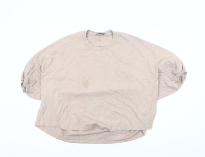 Zara Women's Beige Dolman Sleeve Sweatshirt M