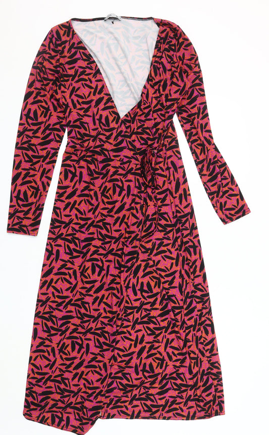 Oasis Women's Multicoloured Long Sleeve Dress S