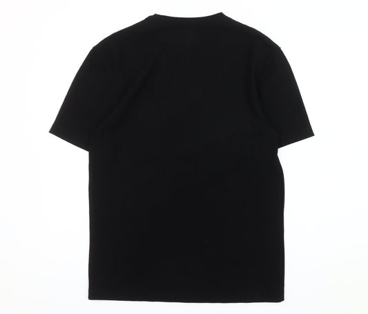 River Island Men's Black Crew Neck T-Shirt, Size S