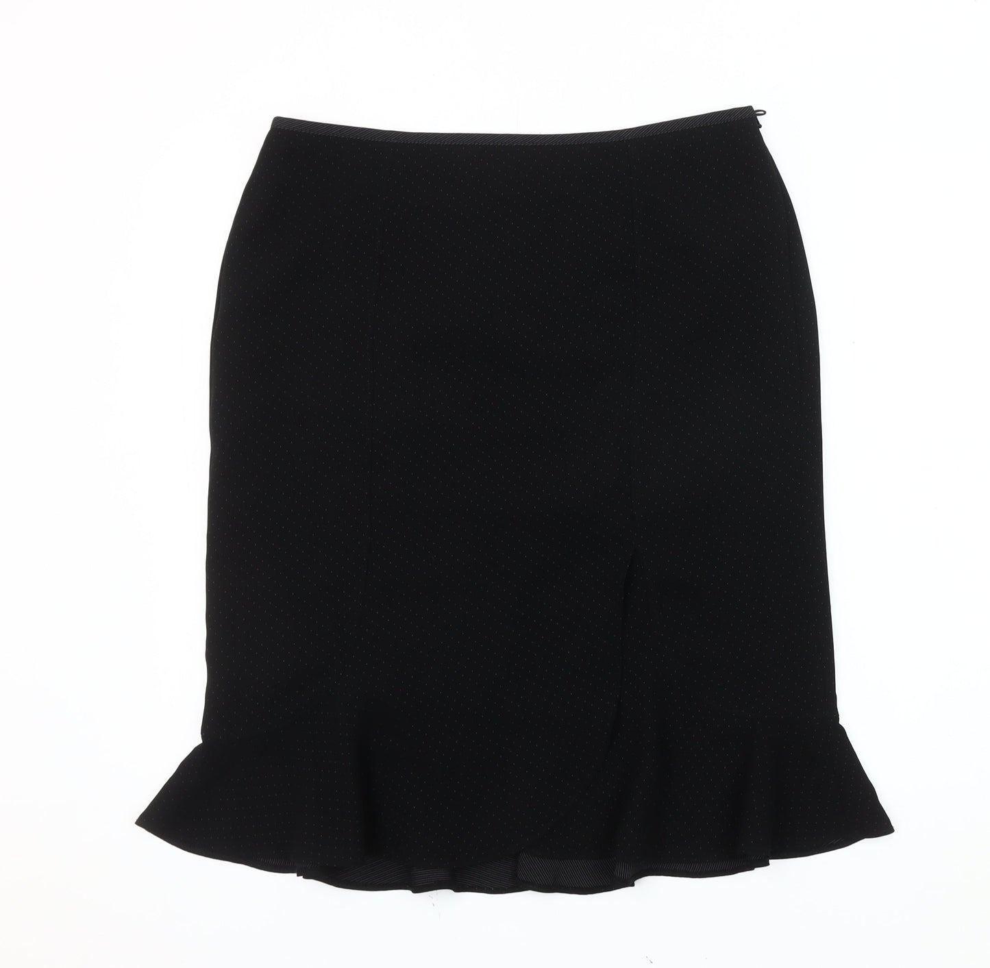 Next Women's Black Trumpet Skirt, Size 14, Ruffle Accent