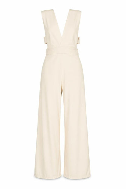 Womens UK Size 8 Oh Polly One-Piece Beige Jumpsuit
