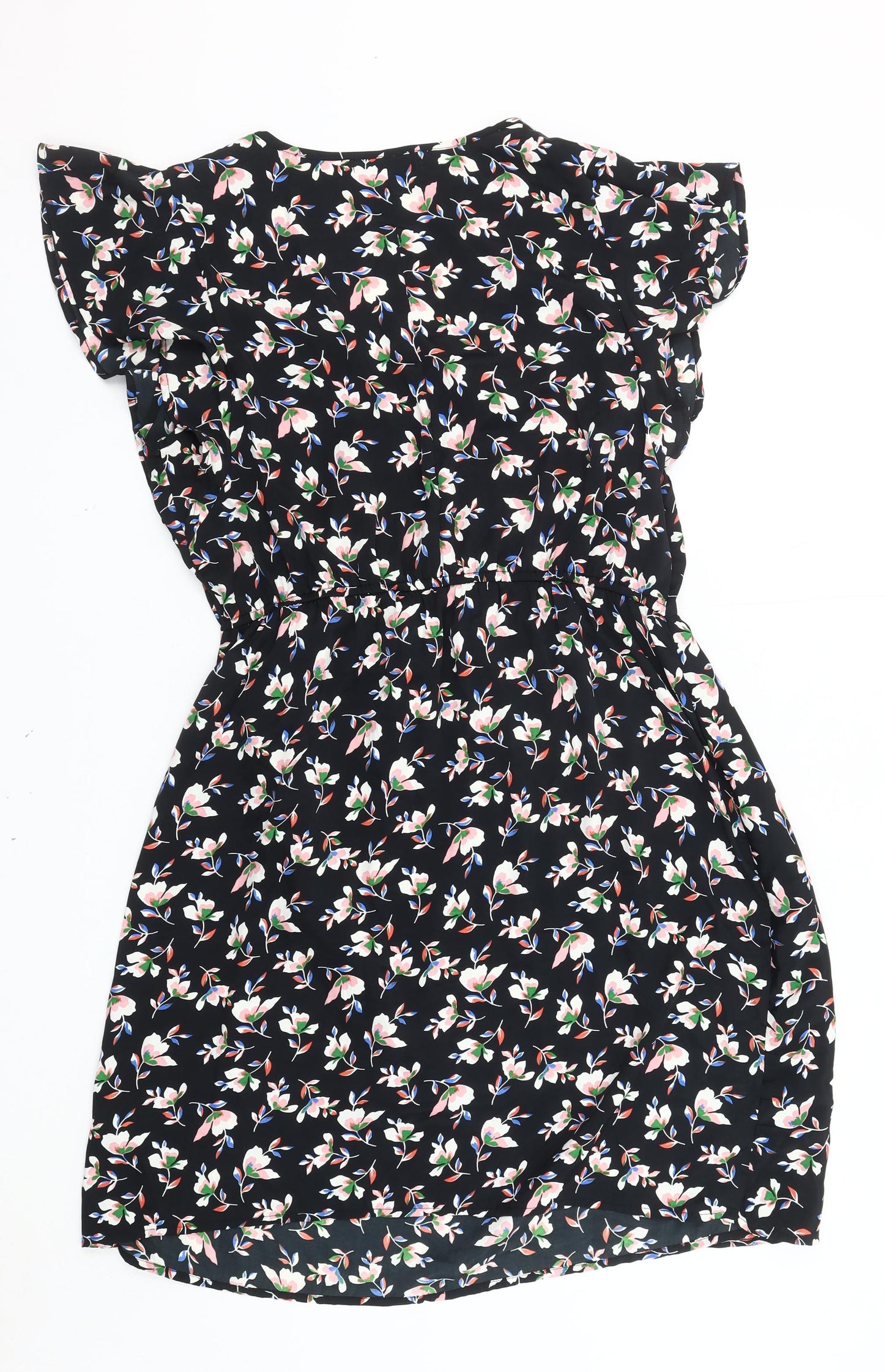 BHS Black Floral Women's Dress Size 18 Polyester
