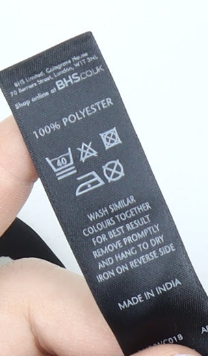 BHS Black Floral Women's Dress Size 18 Polyester