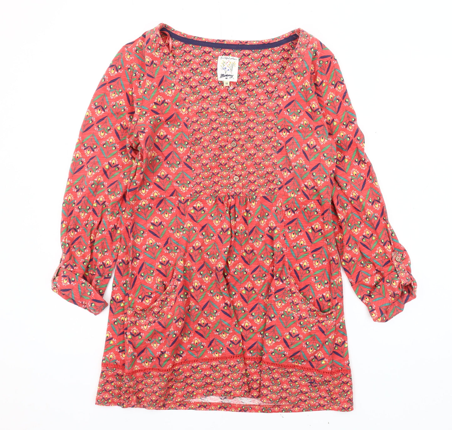 Womens UK Size 12 Mantaray Red  Blouse
