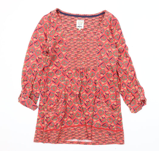 Mantaray Women's Red Geometric Blouse Size 12