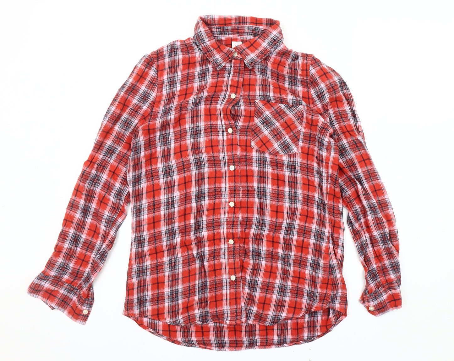 GAP Men's Red Plaid Button-Up Shirt Size S
