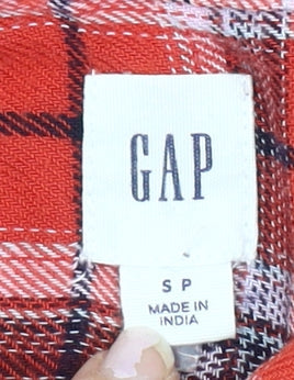 GAP Men's Red Plaid Button-Up Shirt Size S