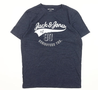 Mens UK Size M JACK & JONES Blue  T-Shirt