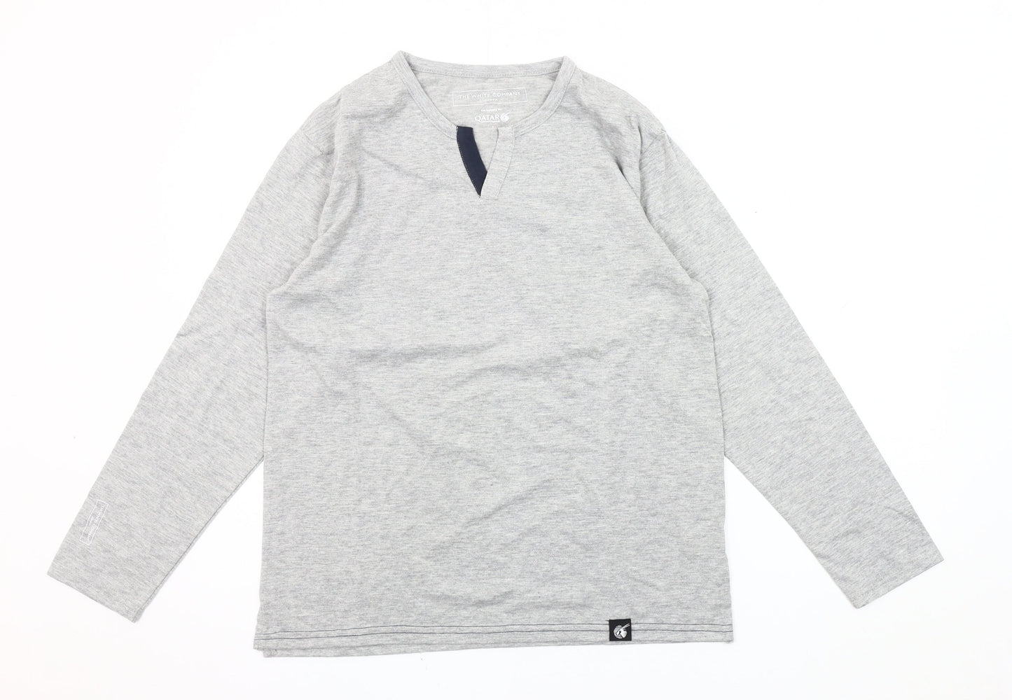 The White Company Men's Grey Long Sleeve Top