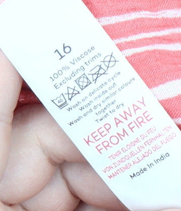 Bonmarché Women's Pink Striped Skirt, Size 16