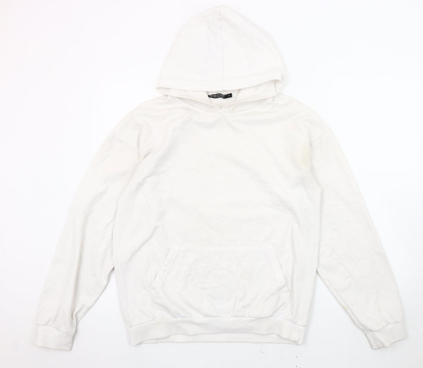 ISAWITFIRST Men's White Pullover Hoodie, Size S