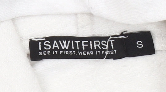 ISAWITFIRST Men's White Pullover Hoodie, Size S