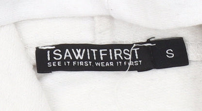 ISAWITFIRST Men's White Pullover Hoodie, Size S