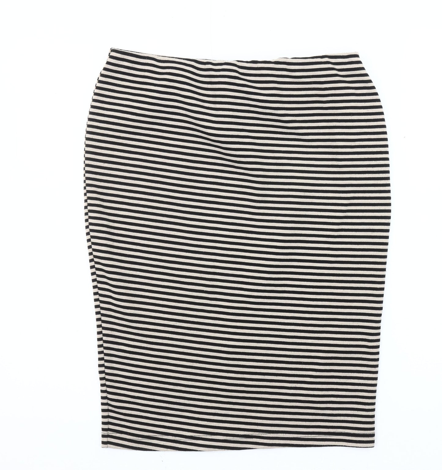 BHS Women’s Black Striped Pencil Skirt Size 12