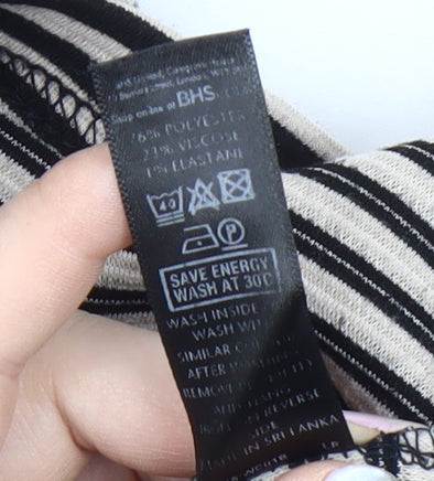 BHS Women’s Black Striped Pencil Skirt Size 12