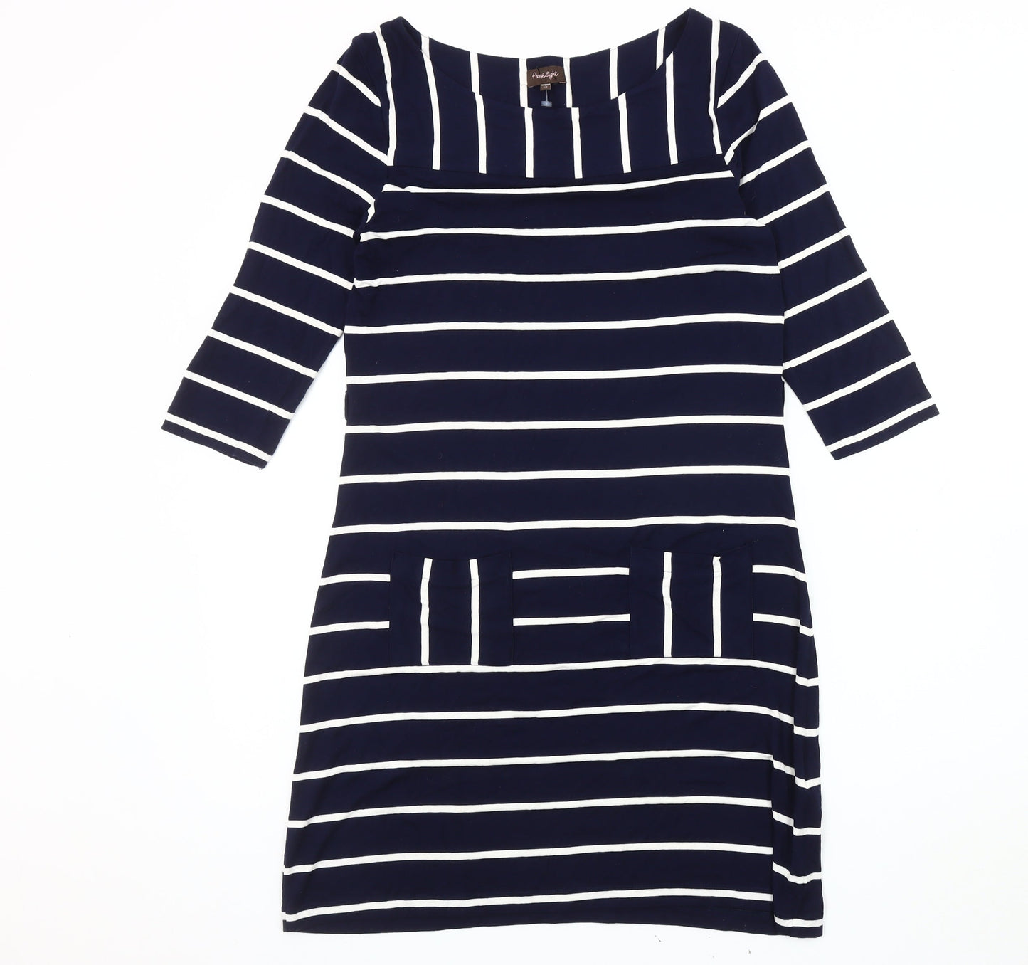 Phase Eight Women's Blue Striped Shift Dress, Size 12