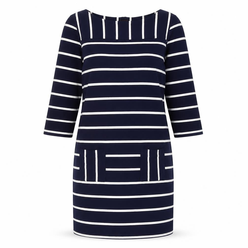 Phase Eight Women's Blue Striped Shift Dress, Size 12