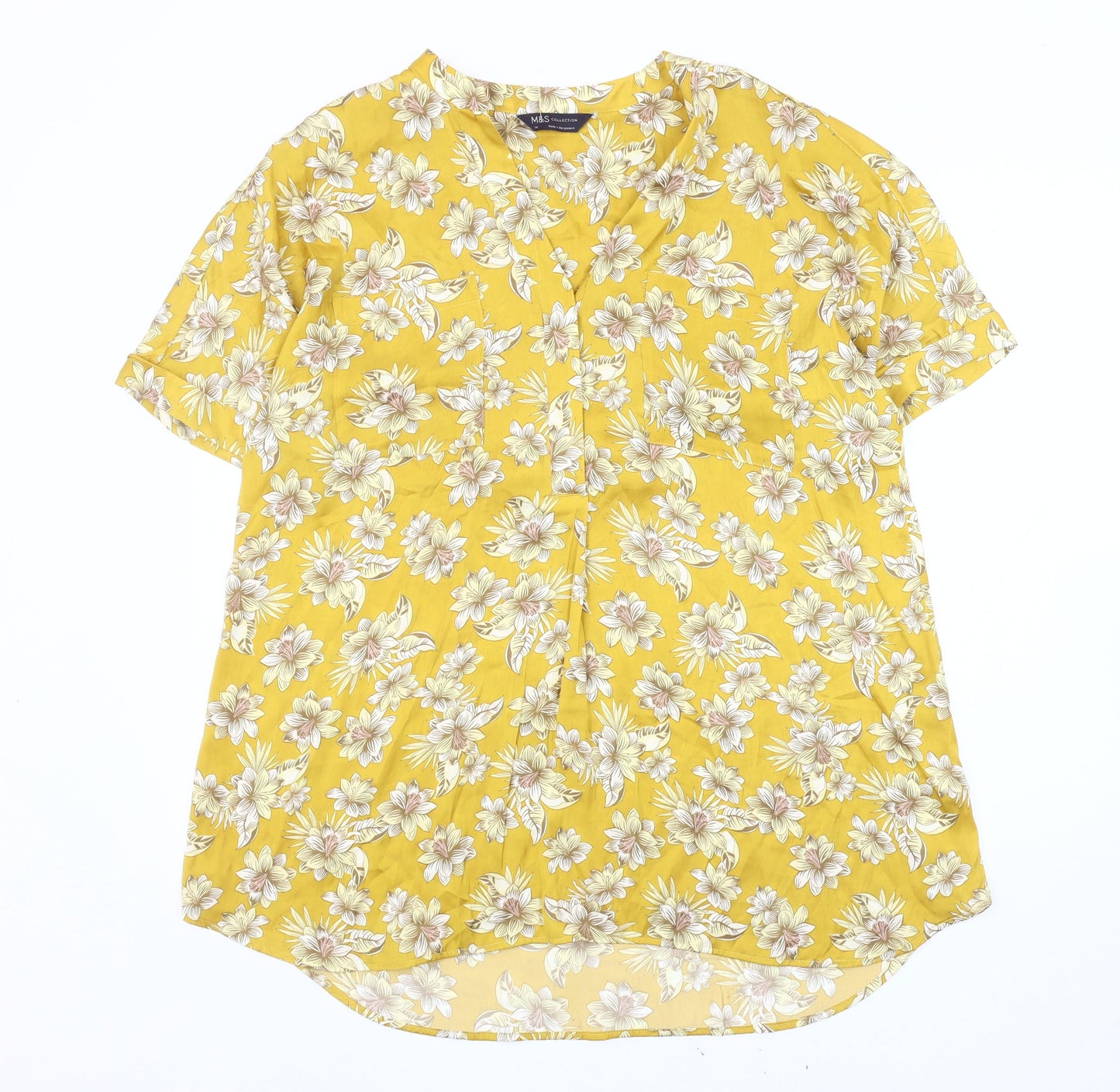 Womens UK Size 14 Marks and Spencer Yellow  Blouse
