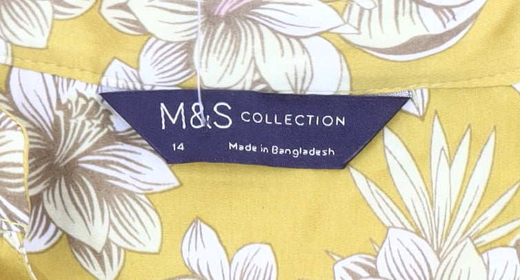 Womens UK Size 14 Marks and Spencer Yellow  Blouse