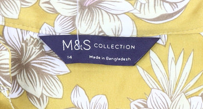 Womens UK Size 14 Marks and Spencer Yellow  Blouse