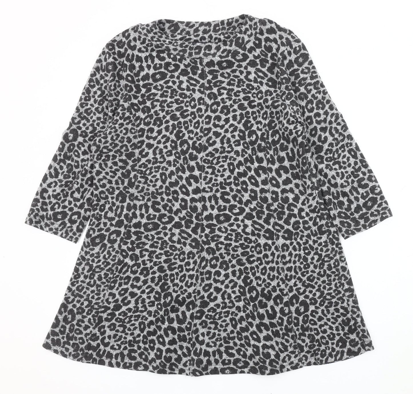 M&S Women's Grey Animal Print Dress Size 16