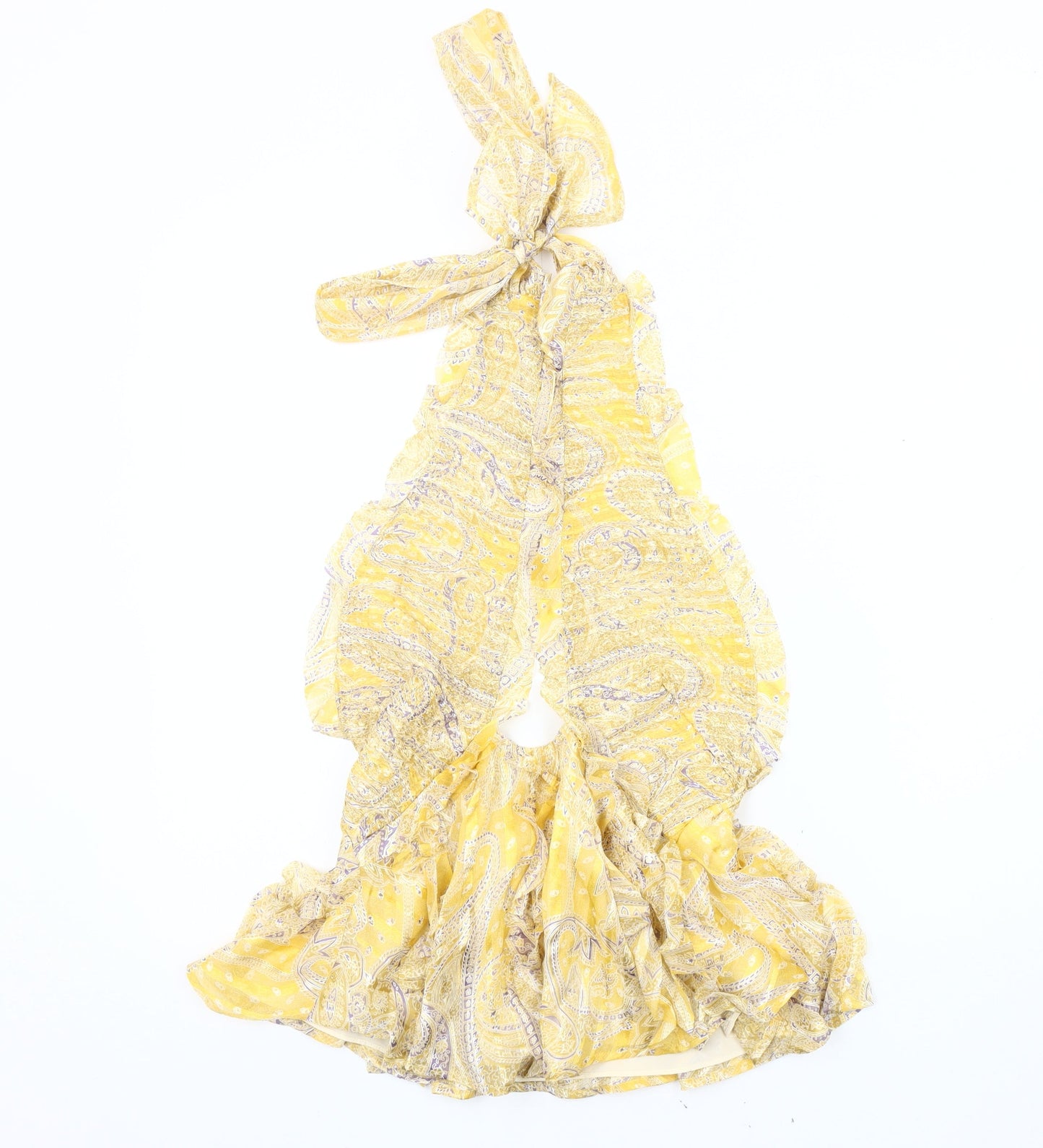 Womens UK Size 6 ASOS DESIGN Yellow Halter Blouse