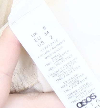 Womens UK Size 6 ASOS DESIGN Yellow Halter Blouse