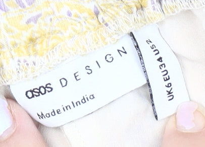Womens UK Size 6 ASOS DESIGN Yellow Halter Blouse