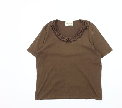 Womens UK Size 12 Eastex Brown  T-Shirt