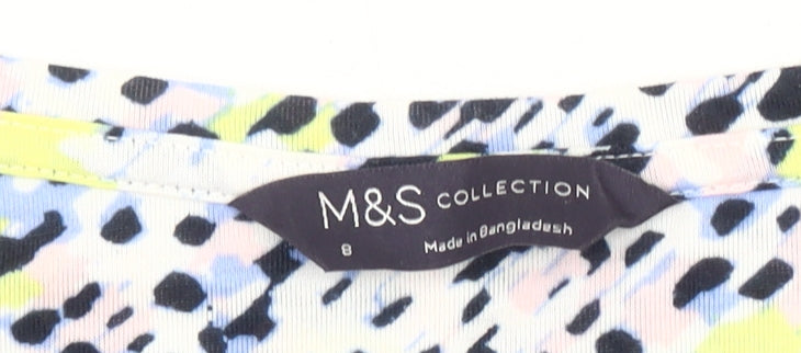 Womens UK Size 8 Marks and Spencer Multicoloured Basic T-Shirt