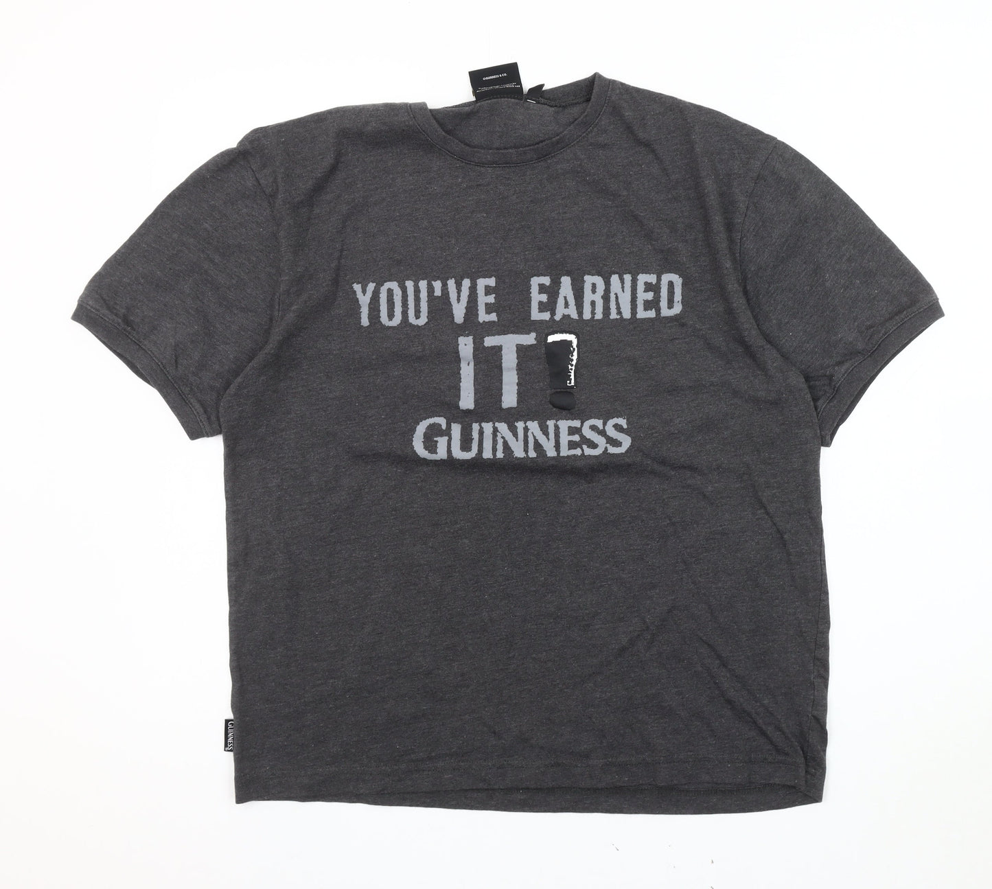 Mens UK Size M Guinness Grey  T-Shirt