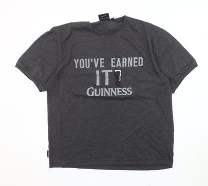 Mens UK Size M Guinness Grey  T-Shirt
