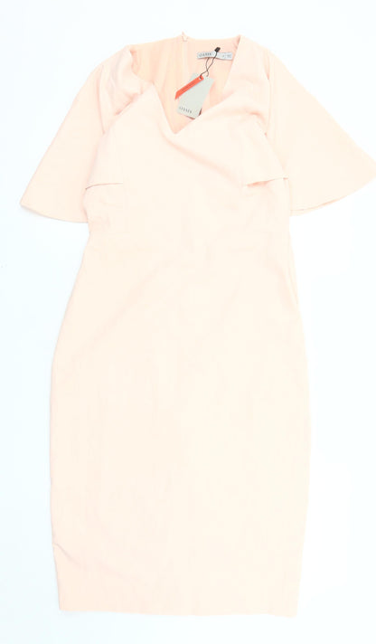 Oasis Women's Pink Dress Size 12 with Zip Closure
