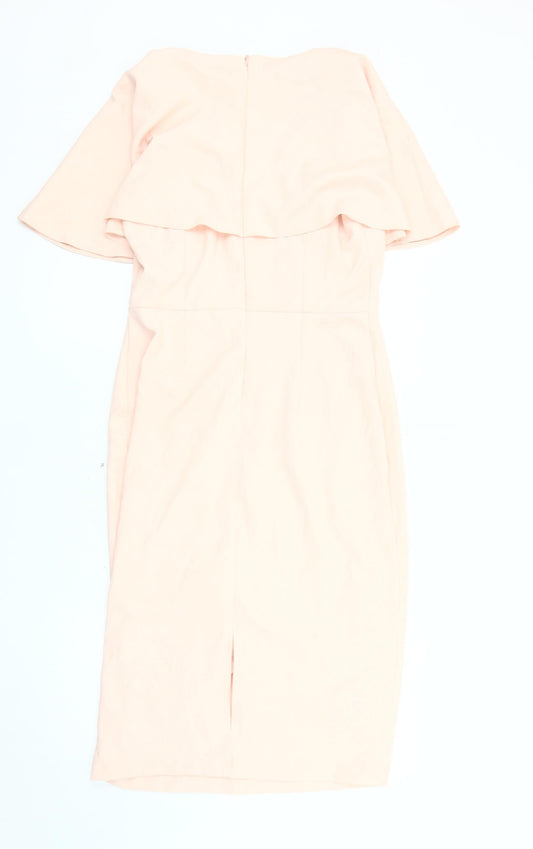 Oasis Women's Pink Dress Size 12 with Zip Closure