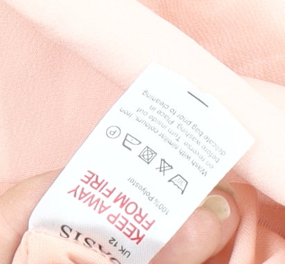 Oasis Women's Pink Dress Size 12 with Zip Closure