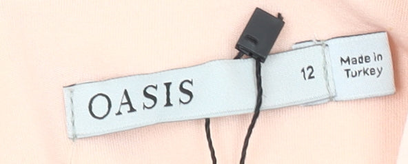 Oasis Women's Pink Dress Size 12 with Zip Closure