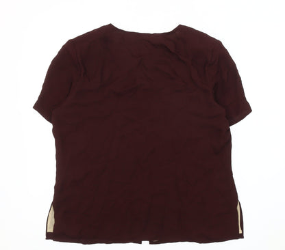 Womens UK Size 14 Country Casuals Red Basic Blouse