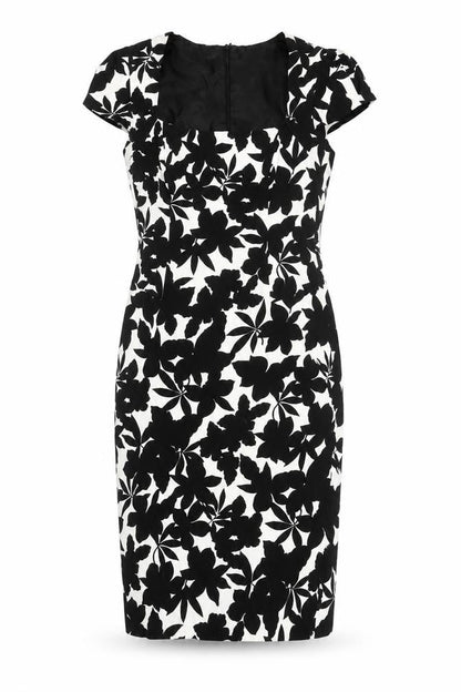 Laura Ashley Women's Black & White Floral Dress Size 12