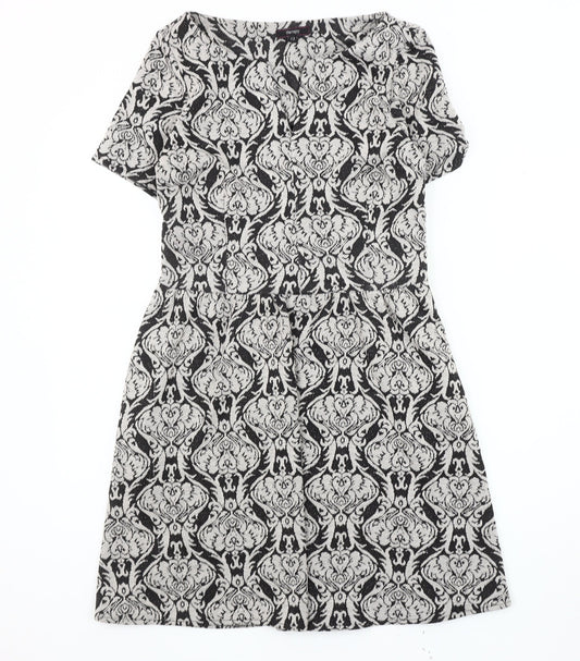 Therapy Women's Black White Dress Size 12 Geometric
