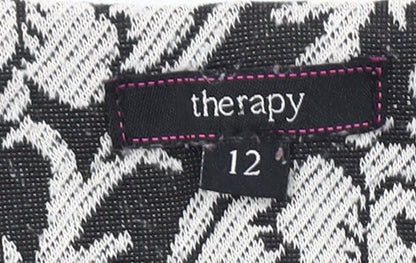 Therapy Women's Black White Dress Size 12 Geometric