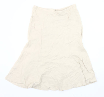 BHS Women's Beige Linen Skirt Size 12