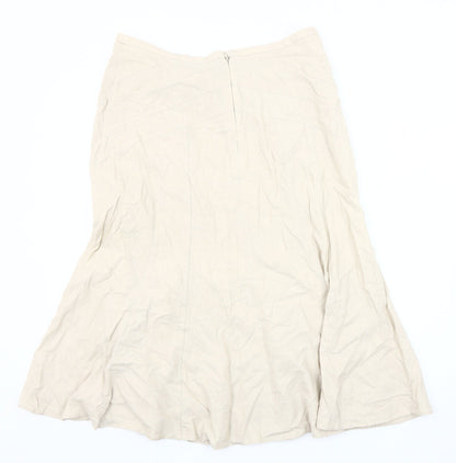 BHS Women's Beige Linen Skirt Size 12
