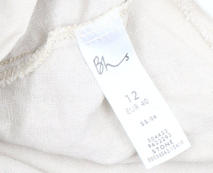 BHS Women's Beige Linen Skirt Size 12