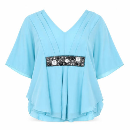 Womens UK Size 12 Apricot Blue  Blouse