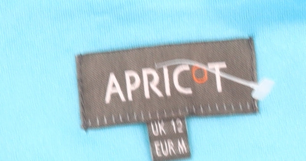 Womens UK Size 12 Apricot Blue  Blouse