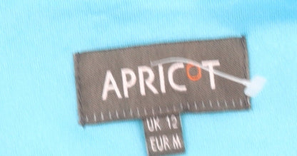 Womens UK Size 12 Apricot Blue  Blouse