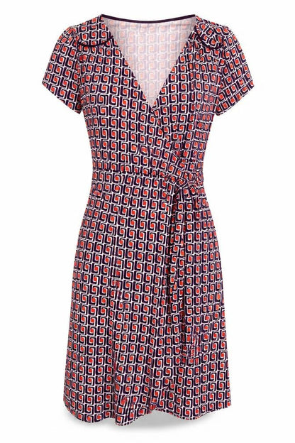 Boden Women's Geometric Dress, Multicoloured, Size 12
