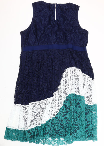 Little Mistress Women’s Multicoloured Lace Dress Size 26